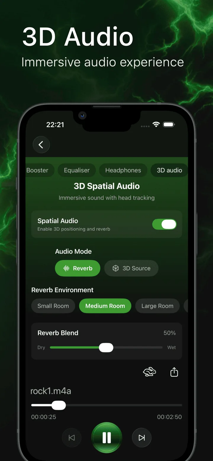 Ajustes de audio 3D de EQfy